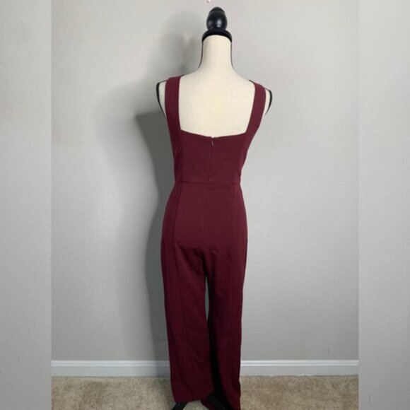 Black Halo Burgundy Wide Leg Jumpsuit - Picture 11 of 15